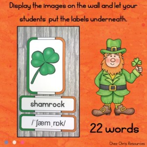 vignette du word wall words consacré à l'Irlande