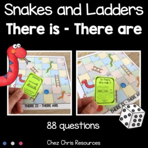 vignette du jeu Snakes and Ladders There is, There are, il y a en anglais