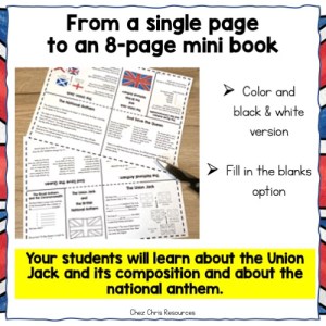 Union Jack et God save the queen: un mini livre à fabriquer pour apprendre au sujet de ces 2 éléments.