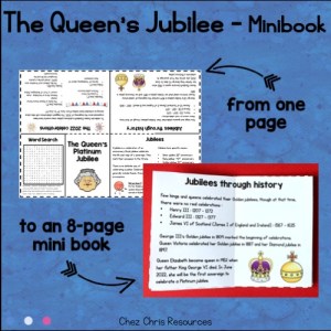 vignette du mini livre à imprimer consacré au jubilé de la reine Elizabeth II
