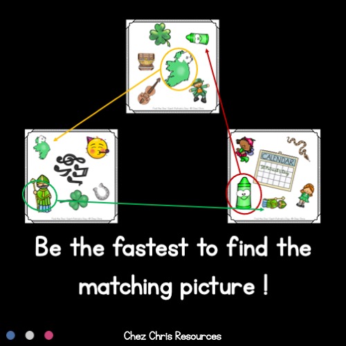 vignette du jeu en anglais Find the One! consacré à l'Irlande à la Saint-Patrick